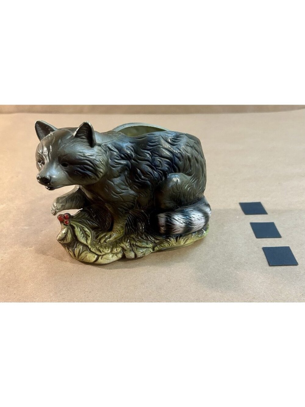 Raccoon Polyceramics by Rubens 8091- 1974 Rubens Originals LA- Planter/Dish